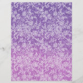 ホワイトフローラレースパープルグリッターオンブレクラフト紙 (正面)