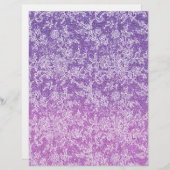 ホワイトフローラレースパープルグリッターオンブレクラフト紙 (正面/裏面)