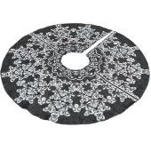 ホワイトフローラレースブラックダマスク ブラッシュドポリエステルツリースカート (アングル)