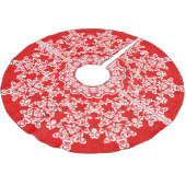 ホワイトフローラレースレッドダマスク ブラッシュドポリエステルツリースカート (アングル)