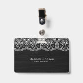 ホワイトフローラレース バッジ (Front with Clip)