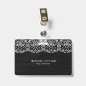 ホワイトフローラレース バッジ (Back with Clip)