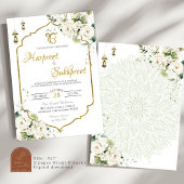 ホワイトフローラロカ結婚・ヒンドゥー式 招待状