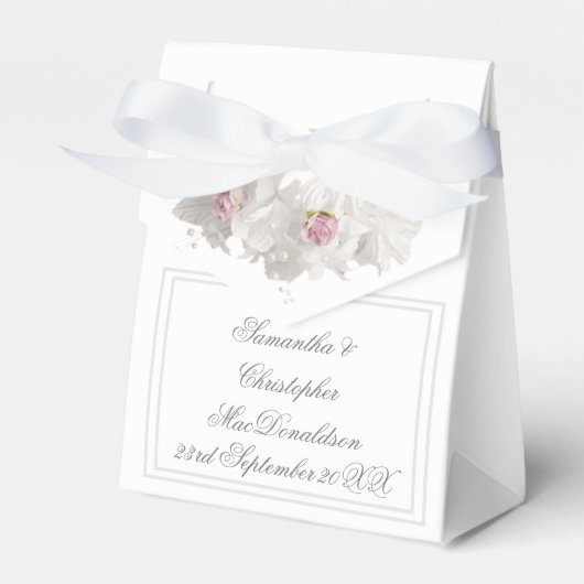 ホワイトフローラロマン結婚ティック フェイバーボックス (正面サイド)