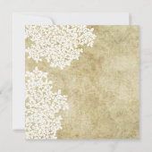 ホワイトフローラヴィンテージスクエア結婚式招待状 招待状 (裏面)