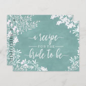 ホワイトフローラ任意の色の花嫁結婚のレシピカード ポストカード (正面/裏面)