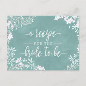 ホワイトフローラ任意の色の花嫁結婚のレシピカード ポストカード (正面)