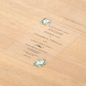 ホワイトフローラ伝統的グフォーマル結婚リーズ アクリル招待状 (レイダウン)