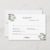 ホワイトフローラ伝統的グフォーマル結婚リーズ 出欠カード (正面)