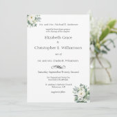 ホワイトフローラ伝統的グフォーマル結婚リーズ 招待状 (スタンド正面)