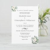 ホワイトフローラ伝統的グフォーマル結婚リーズ 招待状 (スタンド正面)