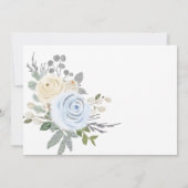 ホワイトフローラ冬ブライダルシャワー雪片 サンキューカード (裏面)