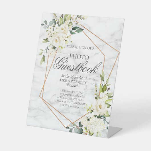 ホワイトフローラ大理石フォトゲストハウス 台座サイン (正面)