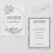 ホワイトフローラ大理石幾何学的アポイントメント 予約カード (正面/裏面)