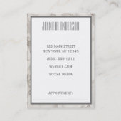 ホワイトフローラ大理石幾何学的アポイントメント 予約カード (裏面)