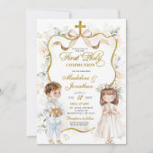 ホワイトフローラ少年少女ファースト・ホリー・コミュニオン 招待状 (正面)