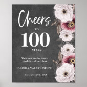 ホワイトフローラ応援100誕生日へようこそ ポスター (正面)