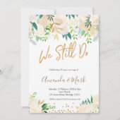 ホワイトフローラ我々はまだ結婚の記念日を行う 招待状 (正面)