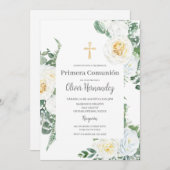 ホワイトフローラ最初の通信スペインの招待状 招待状 (正面/裏面)