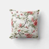 ホワイトフローラ植物模様装飾用クッション クッション (正面)