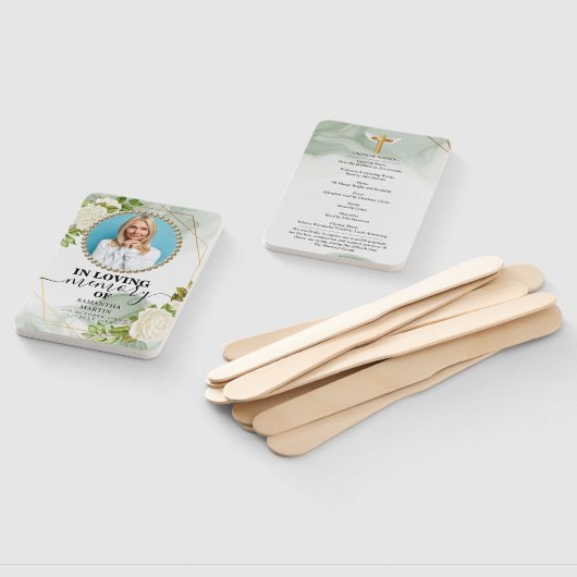 ホワイトフローラ植物生命お祝い ハンドファン (組立なし)