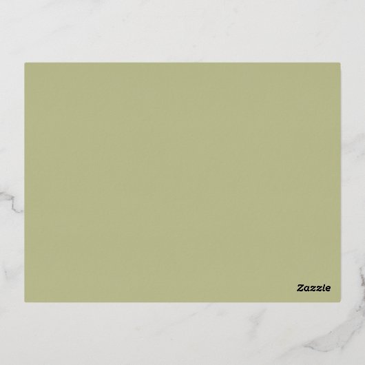 ホワイトフローラ植物野草RSVP実在金ゴールド 箔招待状ポストカード (裏面)