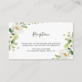 ホワイトフローラ水彩結婚式 エンクロージャーカード