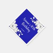 ホワイトフローラ王室のブルー誕生日 スタンダードカクテルナプキン (角)