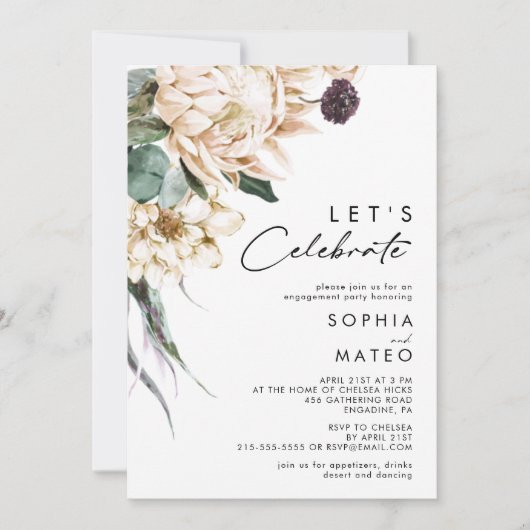 ホワイトフローラ祝ズ 招待状 (正面)