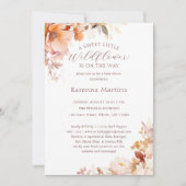 ホワイトフローラ秋リトルワイルドフラワーベビーシャワー 招待状 (正面)