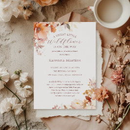 ホワイトフローラ秋リトルワイルドフラワーベビーシャワー 招待状