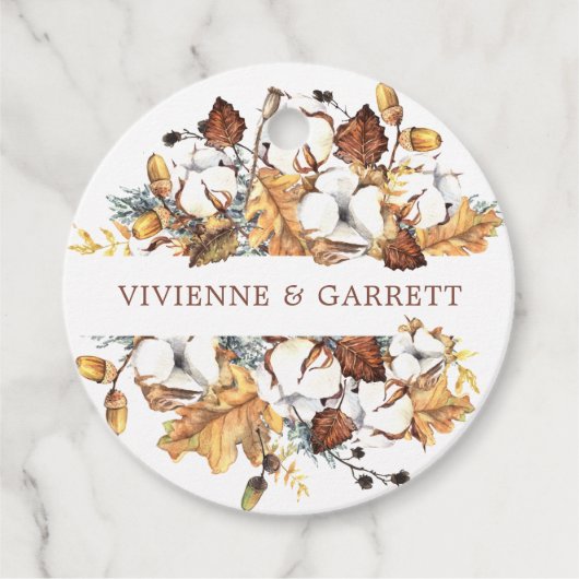 ホワイトフローラ秋紅葉ズ結婚サンキュー フェイバータグ (正面)