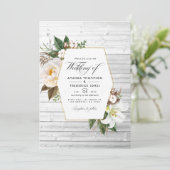 ホワイトフローラ素朴バーンドカントリー結婚式の写真Inv 招待状 (スタンド正面)