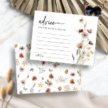 ホワイトフローラ結婚のアドバイスカード<br><div class="desc">春スタイリッシュ、夏や秋の結婚式に最適な美しい花束に色彩の鮮やかは、豪華な手の水の色のワイルドフラワーが配置されたエレガントなウェディングアドバイスカード。白いボホワイルドフラワーズコレクションでマッチ結婚アイテムを検索する。</div>