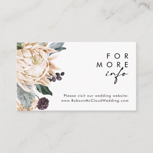 ホワイトフローラ結婚のウェブサイト エンクロージャーカード (正面)