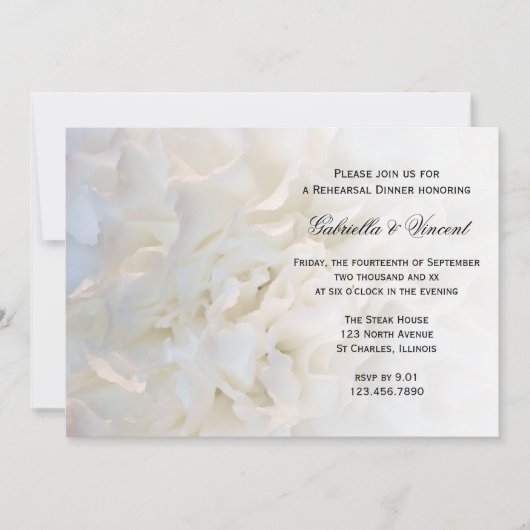 ホワイトフローラ結婚のリハーサルディナー 招待状 (正面)