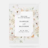 ホワイトフローラ結婚の歓迎 アクリルサイン (正面)