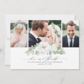 ホワイトフローラ結婚の緑の写真 サンキューカード (正面)