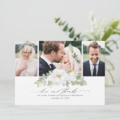 ホワイトフローラ結婚の緑の写真 サンキューカード (スタンド正面)