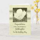 ホワイトフローラ結婚ゴド娘おめでとう カード (黄色い花)