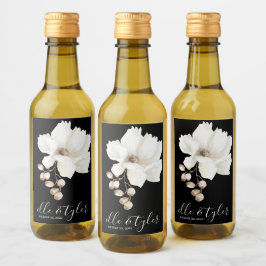 ホワイトフローラ結婚ズミニワインボトルラベル ワインラベル