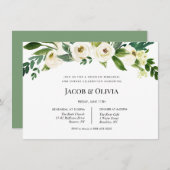 ホワイトフローラ結婚ズリハーサルディナー招待状 招待状 (正面/裏面)