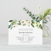 ホワイトフローラ結婚ズリハーサルディナー招待状 招待状 (スタンド正面)