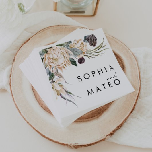 ホワイトフローラ結婚ズ・ナプキンス スタンダードカクテルナプキン