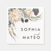 ホワイトフローラ結婚ズ・ナプキンス スタンダードカクテルナプキン (正面)