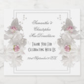 ホワイトフローラ結婚ブーケのラベル スパークリングワインラベル (シングルラベル)