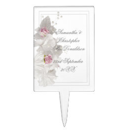 ホワイトフローラ結婚ブーケ ケーキピック