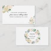 ホワイトフローラ結婚リースのウェブサイトまたは情報カード エンクロージャーカード (正面/裏面)