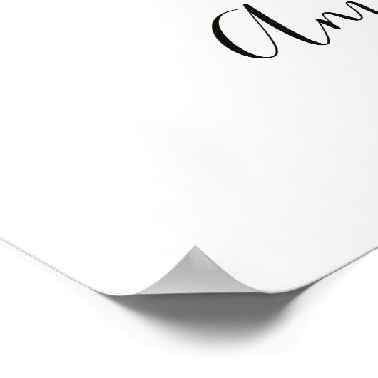 ホワイトフローラ結婚リースのウェルカムサイン ポスター (角)