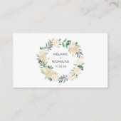 ホワイトフローラ結婚金ゴールドのウェブサイトまたは情報カード エンクロージャーカード (裏面)